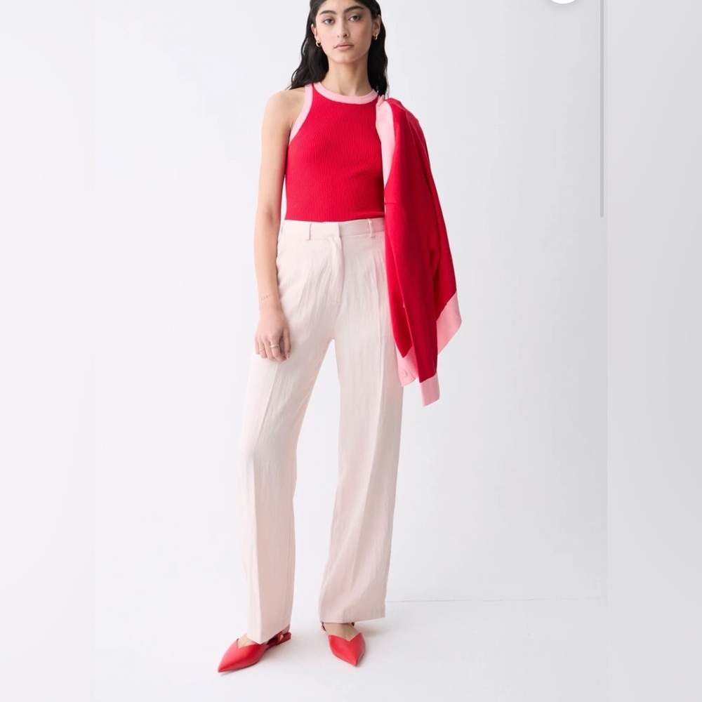 Deluc Cream Wide Leg Pants Size Medium